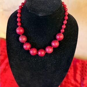 Elegant Red Beaded Necklace
